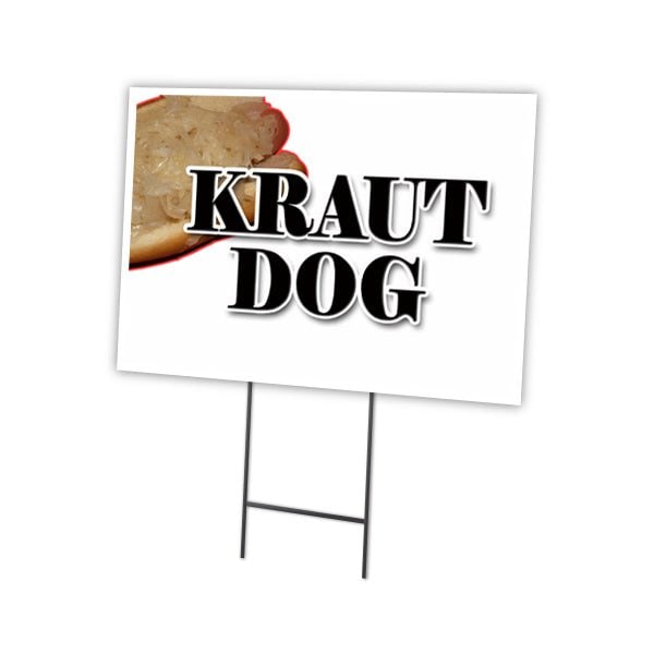 Signmission Kraut Hot Dog Yard Sign & Stake outdoor plastic coroplast window, C-1824 Kraut Hot Dog C-1824 Kraut Hot Dog - main